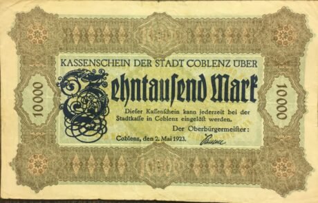 Аверс банкноты 10000 marek (Niemcy) 1923