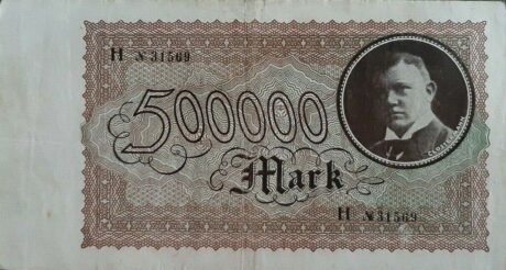 Реверс банкноты 500000 марок (Германия) 1923 года
