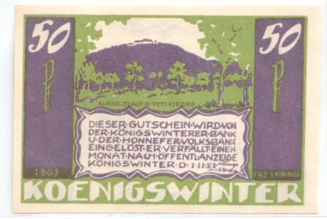 Аверс банкноты 50 fenigów (Niemcy)