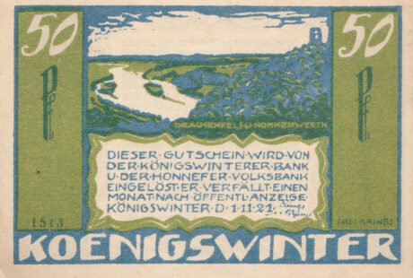 Аверс банкноты 50 fenigów (Niemcy) 1921