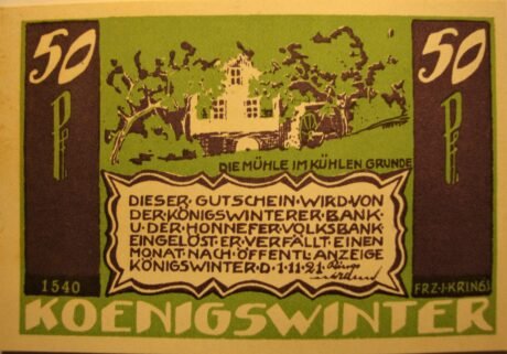 Аверс банкноты 50 fenigów (Niemcy) 1921