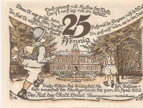 Аверс банкноты 25 fenigów (Niemcy) 1921