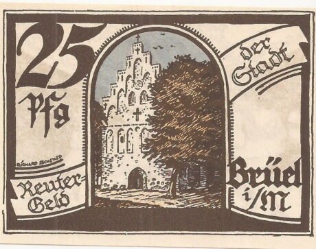 Реверс банкноты 25 fenigów (Niemcy) 1921