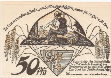 Аверс банкноты 50 fenigów (Niemcy) 1921