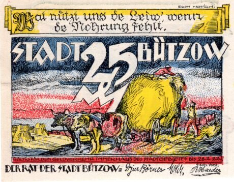 Аверс банкноты 25 fenigów (Niemcy) 1922