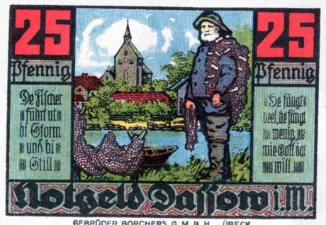 Реверс банкноты 25 пфеннигов (Германия)