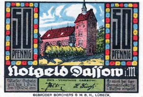 Аверс банкноты 50 fenigów (Niemcy) 1921