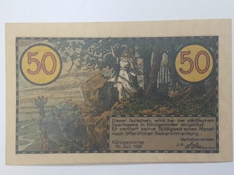 Аверс банкноты 50 fenigów Verkehrsverein (Niemcy) 1921