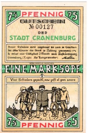 Реверс банкноты 1,50 marki (Niemcy) 1921