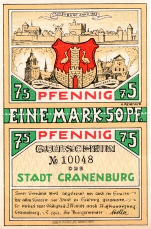 Аверс банкноты 1,50 marki (Niemcy) 1921