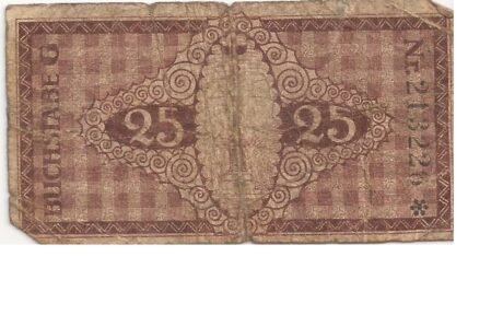 Реверс банкноты 25 пфеннигов (Германия) 1919 года