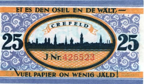 Реверс банкноты 25 пфеннигов (Германия) 1921 года