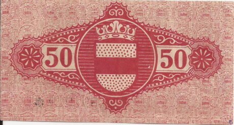 Реверс банкноты 50 fenigów (Niemcy) 1919
