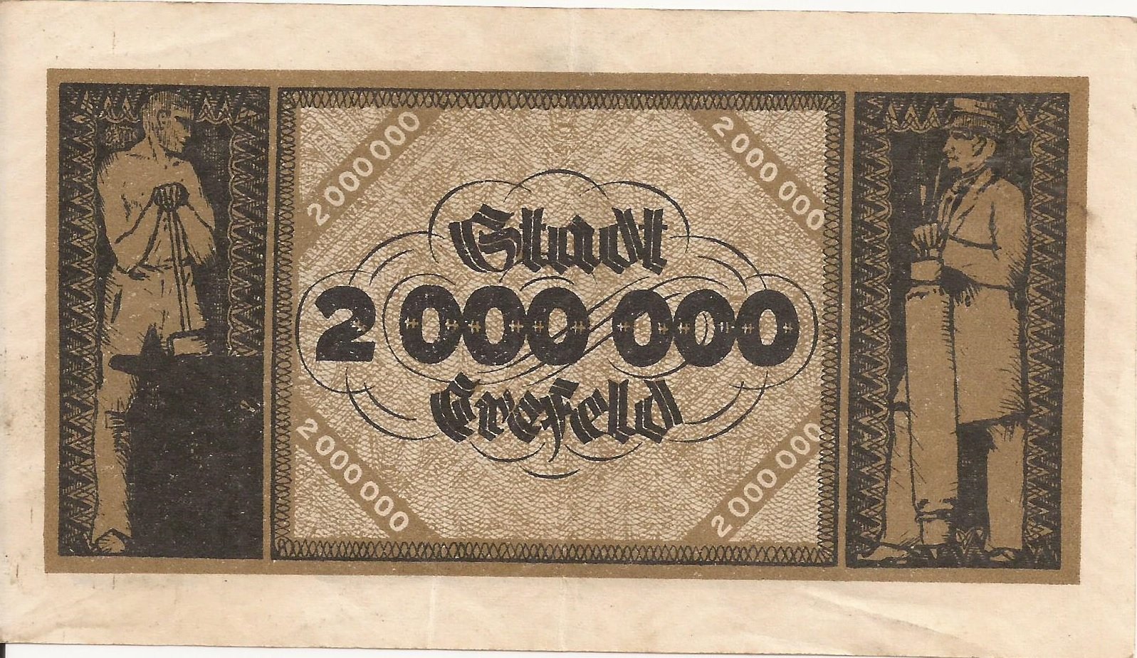 Реверс банкноты 2000000 марок (Германия) 1923 года