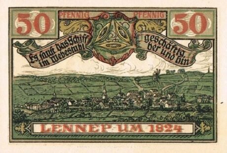 Реверс банкноты 50 fenigów (Niemcy) 1921