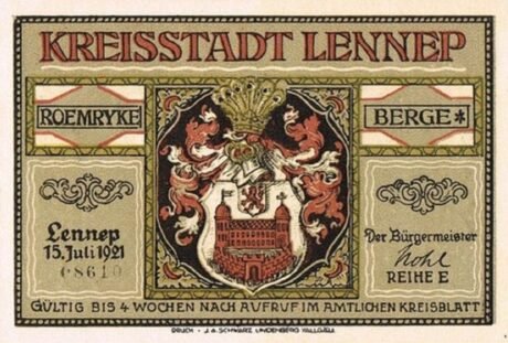 Аверс банкноты 75 fenigów (Niemcy) 1921