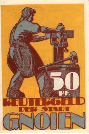 Реверс банкноты 50 fenigów (Niemcy)