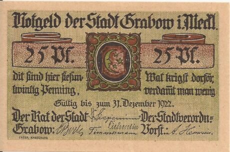 Аверс банкноты 25 пфеннигов (Германия)