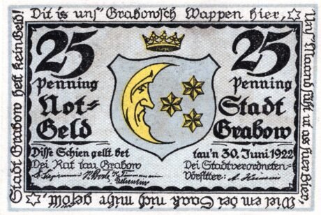 Аверс банкноты 25 fenigów (Niemcy) 1921