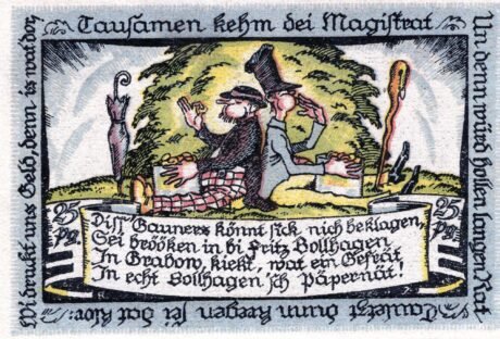 Реверс банкноты 25 fenigów (Niemcy) 1921