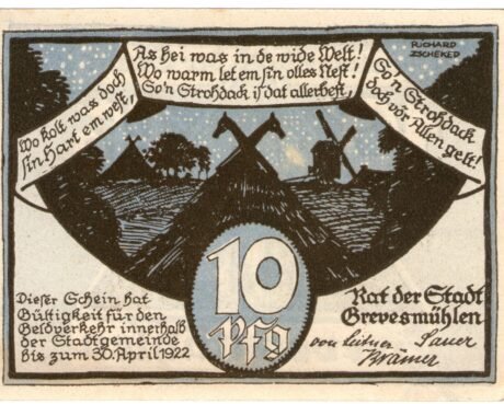 Аверс банкноты 10 fenigów (Niemcy)