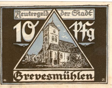 Реверс банкноты 10 fenigów (Niemcy)