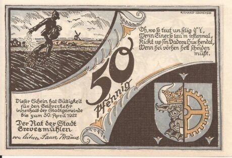 Аверс банкноты 50 fenigów (Niemcy)