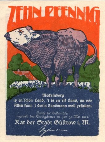 Аверс банкноты 10 fenigów (Niemcy)