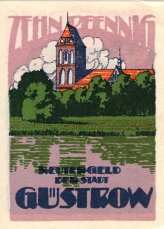 Реверс банкноты 10 fenigów (Niemcy)