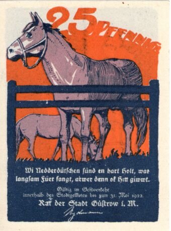 Аверс банкноты 25 fenigów (Niemcy)