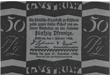 Аверс банкноты 50 fenigów (Niemcy) 1922