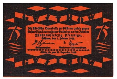 Аверс банкноты 75 пфеннигов (Германия) 1922 года