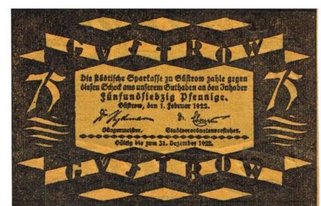 Аверс банкноты 75 пфеннигов (Германия) 1922 года