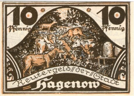 Реверс банкноты 10 fenigów (Niemcy)