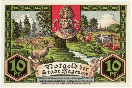 Реверс банкноты 10 fenigów (Niemcy) 1921