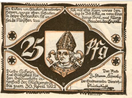 Аверс банкноты 25 пфеннигов (Германия)