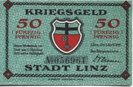 Аверс банкноты 50 fenigów (Niemcy) 1919