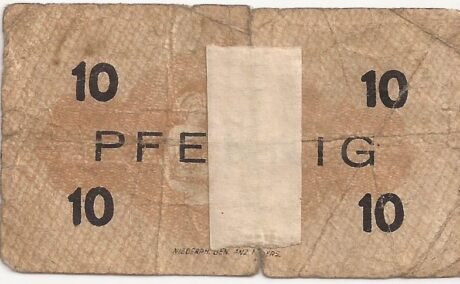 Реверс банкноты 10 fenigów (Niemcy) 1917