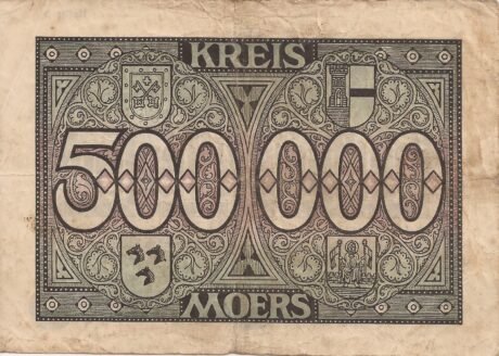 Реверс банкноты 500000 marek (Niemcy) 1923