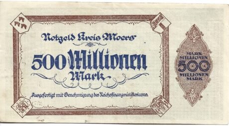 Реверс банкноты 500 000 000 marek (Niemcy) 1923