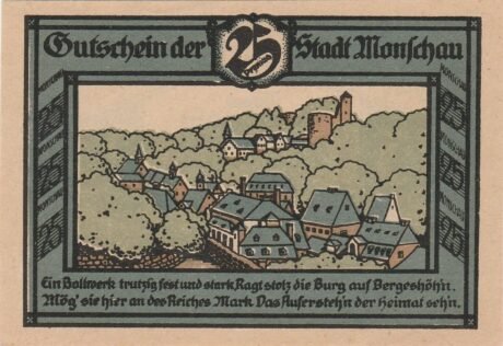 Реверс банкноты 25 fenigów (Niemcy) 1921