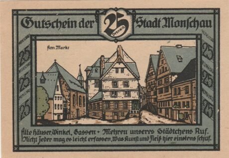 Реверс банкноты 25 fenigów (Niemcy) 1921