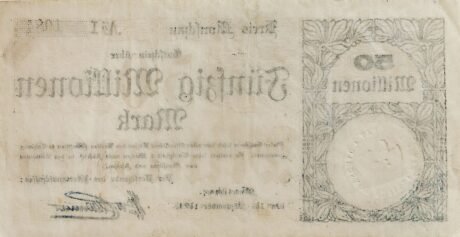 Реверс банкноты 50000000 марок (Германия) 1923 года
