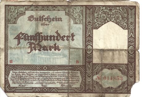 Аверс банкноты 500 marek (Niemcy) 1922