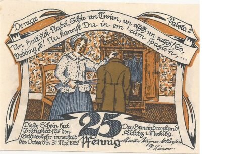 Аверс банкноты 25 fenigów (Niemcy)