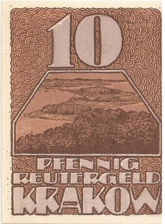 Реверс банкноты 10 fenigów (Niemcy)