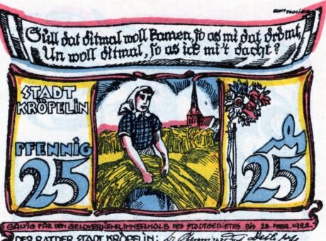 Аверс банкноты 25 fenigów (Niemcy) 1922