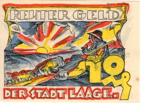 Реверс банкноты 10 fenigów (Niemcy)