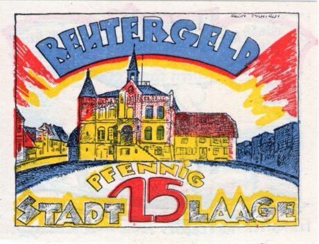 Реверс банкноты 25 пфеннигов (Германия)