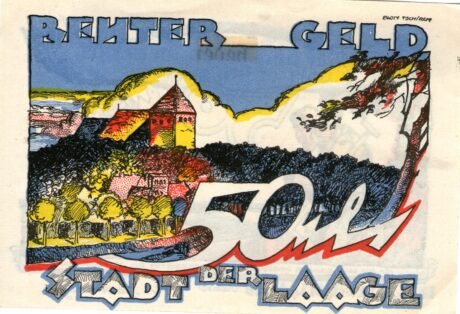 Реверс банкноты 50 пфеннигов (Германия)